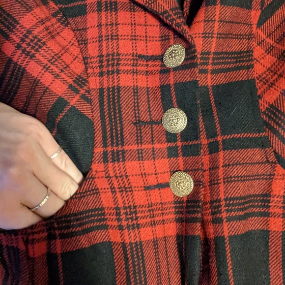 Vintage fitted plaid blazer - Picture 3 of 3